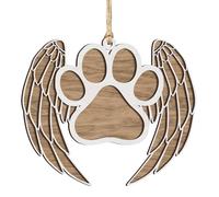 DIY Dog Memorial Ornament Angel Wings Pet Paw Print Decoration Personalize with Your Dog's Name Or Message Using a Marker Cat Keepsake Christmas Tree Hanging Decor for Pet Lover Friends Family
