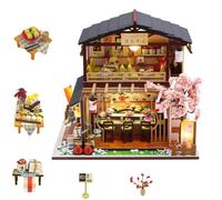 DIY Dollhouse Miniature Kit with LED Light,Japanese Style Dollhouse Home Craft Model Kit,Wooden Dolls House Toy for Adult Teen Birthday