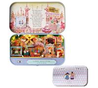 DIY Dollhouse Miniature Kit,Wooden Dolls House Mini Iron Box Theater Model,Handmade DIY House Model for Teens Adult Gift