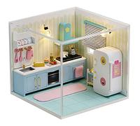 Diy Dollhouse Wooden Furniture Kit Combinable Colorful Building Model Miniature Dollhouse Handmade Holiday Birthday Creative Gift Collectible With Dust Cover