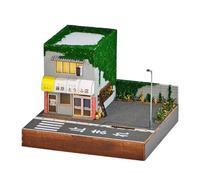 DIY Dollhouses, Miniature House Building Kit for Adults with LED Lighting, 3D Room Puzzle & Bookend - Creative Shelf Decoration Kit (A)