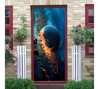 DIY Door Stickers PVC Outer Space Landscape 3D Stereo Door Sticker Art Wallpaper Door Poster Decal for Living Room Bedroom Home Decor 85 X 215 Cm - Boys and Girls Room Door Photo-51181372282892