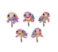 DIY Dot Diamond Hook Wall Hooks Diamond Art Painting Creative Design Acrylic Wall Hooks Command Hooks Adhesive Hooks for Bathroom Kitchen Towel Hanging Hook Behind Metal Door-Sea Turtles