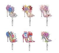 DIY Dot Diamond Hook Wall Hooks Diamond Art Painting Creative Design Acrylic Wall Hooks Command Hooks Adhesive Hooks for Bathroom Kitchen Towel Hanging Hook Behind Metal Door-High Heel