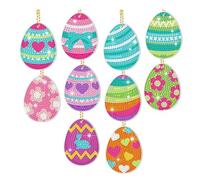 DIY Dot Diamond Keychain Diamond Art Painting Animals Creative Diamond Keychain Set (10pcs Easter Bunny Egg2)