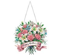 DIY Dot Diamond Pendant Art Painting Mother's Day Flowers Hanging Ornaments Home Decoration