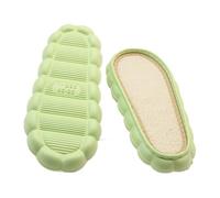 DIY Double-Line Sole Upgraded Handmade Crocheted Slipper Cotton Sole Non-Slip Warm Lightweight Hook Shoe Soles(Green,30-31)