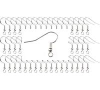 DIY Earrings 300 Earhook Blanks Miniblings Anti-Allergic Silver Plated Fish Hook