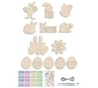 DIY Easter Egg Rabbit Raw Wood with Tool Kit | Easter Eggs Painting Kit for Art Supplies Projects DIY Gifts Party Trimming Basket Price Class And