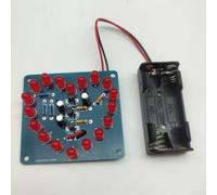 DIY Educational Project with 18 Red LEDs in Heart Shape for Learning How Analog Circuits Function Through Build (B)