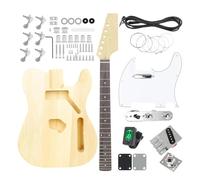 DIY Electric Guitar Kit For LT 6 Strings 22 Frets Fingerboard Basswood Neck Body Guitar Guitarra With Connecting Cable