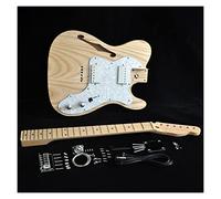 DIY Electric Guitar Kit Semi-Hollow Ash Body With F Holes Maple Neck 21 FretsTruss Rod Adjust DIY Electric Guitar Kit