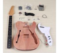 DIY Electric Guitar Kit - Single F-Hole Design - Alder Body & Canadian Maple Neck - 39.4" x 23.6" - 13.2 lbs for Custom Builds
