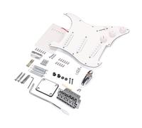 DIY Electric Guitar Kit with 3 Single-Coil Pickups and Tremolo Bridge | White St Style Build-Your-Own Guitar, No Soldering Required, 6 Strings, 3-way Selector, Pickguard and Back Cover
