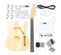 DIY ELectric Guitar Kit Wood Guitar Parts 6 Strings 22 Frets Basswood Neck Body Electric Guitar With Connecting Cable