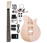 DIY Electric Guitarr Kit 6 String Handed with Mahogany Body Hard Maple Neck Rosewood Fingerboard Black Hardware Build Your Own Guitarr for Beginner.