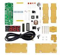 DIY Electronic Clock Kit - 4-Digit Soldering Project for Hands-On Electronics Education, Includes Acrylic Enclosure Option, No Smart Device Required (Red with a Shell)