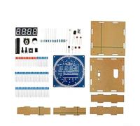 DIY Electronic Clock Kit Soldering Practice Set Digital Timer with Temperature Display and Alarm Function for Students Hobbyists Electronics Enthusiasts Learning Project Red LED(Blue)