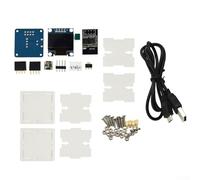 DIY Electronic Kit Mini Clock with Display for ESP8266, Transparent Acrylic Shell and USB Power Supply, Automatic Timing Module