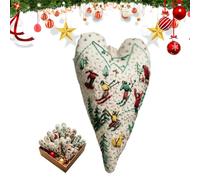 DIY Embroidery Christmas Ornament Kits - Heart Embroidery Christmas Decoration, Hand Embroidery Christmas Tree Hanging Ornaments, Christmas Ornament Kits -Skiing