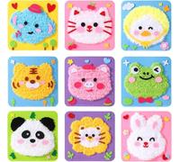 DIY Embroidery Doll Set for Kids - Cartoon Animal Sewing Arts and Crafts Kit with Felt, Yarn & Safety Tools | Learn to Sew Educational Toy for Girls & Boys Ages 3+ | Easter, Birthday Gift , 8.27"