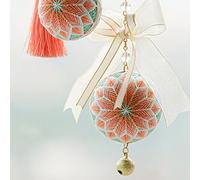 DIY Embroidery Kit Temari Ball Set with 45mm Round Ball, Cotton Threads, Tassels, Bowknot, Needles Assorted DIY Finding Tools for Art Crafts Bag Decor, Coral (with Manual)