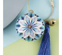 DIY Embroidery Kits Temari Ball Keychain Sets with Round Ball, Color Threads, Tassels, Bell, Needles Assorted DIY Finding Tools for Art Crafts Bag Decor Key Ring