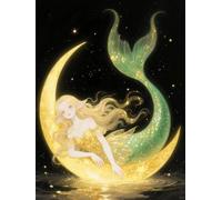 DIY Embroidery Set Adults Cartoon Princess and The Moon Crafts Bead Embroidery Kit DIY Beadwork Craft Set for Beginners Home Decor 30x40cm