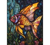 DIY Embroidery Starter Kit Cartoon Sea Fish Animals Beaded Cross Stitch Hand Embroidery Needlework Kit Needle Arts Decor 60x80cm