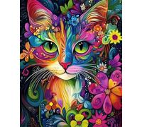 DIY Embroidery Starter Kit Color Cat Animal Bead Embroidery Needle Point Kit DIY Craft Set Tools Hobby Cross Stitch Kits 30x40cm