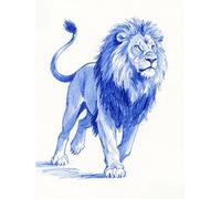 DIY Embroidery Starter Kit Sketch Animal Lion Beaded Cross Stitch Kits Beading Pattern Needlework Embroidery Handcraft Kit 60x80cm