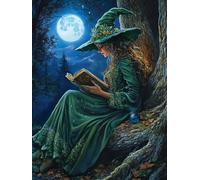 DIY Enchanted Witch of The Forest Stamped Cross Stitch Kits for Beginners Adults - Preprinted 11CT Easy Pattern Needlepoint Kits, Arts and Crafts for Home Decor (11.8x15.7inch) 793