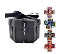 DIY Explosion Gift Box,5 Layer Snack Explosion Box with Ribbon,Creative Exploding Photo Album Surprise Love BoxS with DIY Scrapbooking Accessories for Anniversary,Birthday,Valentine's Day,Wedding