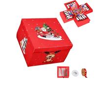 DIY Explosion Gift Box, Surprise Case DIY Gift Cardboard, 5 Layer Explosion Box with Bow Ribbon, Creative Surprise Container for Anniversary Festival Record Memories