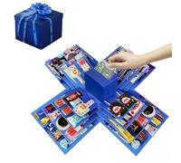 DIY Explosion Gift Box, Surprise Gift Box, Includes a Creative Little Box for Holding Cash Gifts,Photos and Small Gifts, Creative Gift for Valentine's Day, Birthdays, Wedding Anniversaries (Blue)