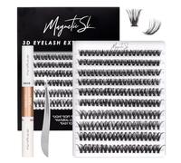DIY Eyelash Extension Kit 200PCS Individual Lashes 50D Curl Cluster Lashes 10-16mm Lash Clusters with Tweezers and Lash Bond and Seal Kit Natural Look Fluffy Soft False Eyelashes(0.07D-50D)