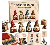 DIY Fabric Gnomes Craft Kit - Creative Handmade Art, Stitch Your Own Whimsical World Patchwork Sewing Set 3D Cute Animal for Making Ornament Adults Beginners, Gift Holidays Keychain