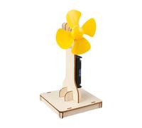 DIY Fan Model Kit Science Experiment for Kids - Wood & PP Material, 9cmx9cmx16.5cm (3.5"x3.5"x6.5") Educational Assembly Toy