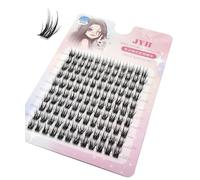 DIY Feather Clusters Lashes Extensions 120 Volume Fans Eyelashes Individual Makeup Lash Bundles Natural Soft Segmented Eyelashes (Feather fan-Pink, 12mm)