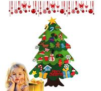 DIY Felt Christmas Tree,3.28ft Felt Candy Cane Dec Tree Set with 32Pcs Detachable Christmas Ornaments for Kids/Toddlers,Wall Hanging Felt Xmas Trees Non-woven Xmastree Gifts Home Door Window Decor Kit