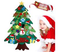 DIY Felt Christmas Tree for Kids Wall Hanging Decoration Set,3.2 FT Tall Wall Hanging Xmas Tree with 32Pcs Detachable Ornaments, Toddler DIY Christmas Activity Gifts for Home, Classroom, Party Wall Ha