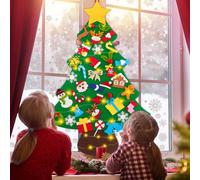 Diy Felt Christmas Tree For Toddlers, Christmas Tree With 40 Christmas Ornaments, Felt Craft For Wall Hanging Christmas Decoration