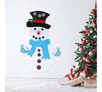 DIY Felt Snowman: Detachable Xmas Wall Hanging Game & Deco Christmas Ornament (Blue scarf snowman)