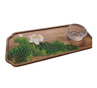 DIY Filigree Enamel Painting, DIY Cloisonne Kit, Decor Your Own Wood Tray, Home Decorative Tray, Pre-Drawn Painting for Adults (Lotus)