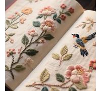 DIY Floral Embroidery Book,Hand Embroidery Stitches Book for Beginners,Beautiful DIY Needlepoint Starter Kit with Instructions Stamped,Hand Craft Lover Gift,Discover The Art of Hand Embroidery (C)