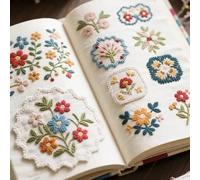 DIY Floral Embroidery Book,Hand Embroidery Stitches Book for Beginners,Beautiful DIY Needlepoint Starter Kit with Instructions Stamped,Hand Craft Lover Gift,Discover The Art of Hand Embroidery (A.)