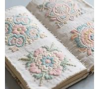 DIY Floral Embroidery Book,Hand Embroidery Stitches Book for Beginners,Beautiful DIY Needlepoint Starter Kit with Instructions Stamped,Hand Craft Lover Gift,Discover The Art of Hand Embroidery (B)