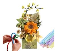 DIY Flower Craft Kit, Pipe Cleaner Chenille Stems, Handmade Bouquet Activity, Creative Craft Set for Kids Adults Home Decor, Party, Valentine’s Day, Mother’s Day, Bedroom Living Room Fun