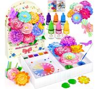 DIY Flower Craft Kits, Magic Dyeing Florist Bouquet Maker Art Supplies Arts and Crafts for Kids Ages 4-6 4-8 8-12, STEM Sensory Toddler Kids Toys Boys Girls Birthday Christmas Valentine’s Day Gifts