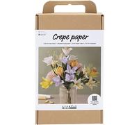 Craft Kit - Crepe Paper Kit with 180% Stretch - Make Your Own Bouquet of Flowers - Easter Colours - Sustainable, Pollen-Free Bouquet - Advanced Level